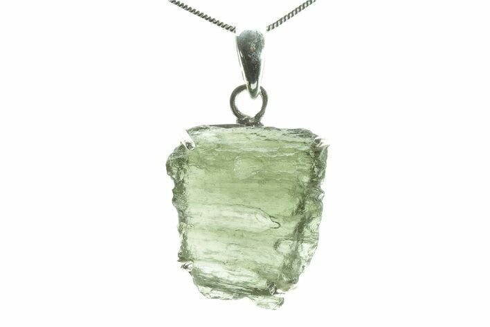 Green Moldavite Tektite Pendant ( g) - Czech Republic #376318